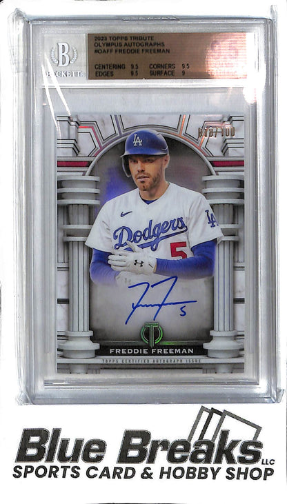 Freddie Freeman OA-FF - 2023 Topps Tribute - Auto 018/100 - BGS 9.5 - Baseball - Dodgers