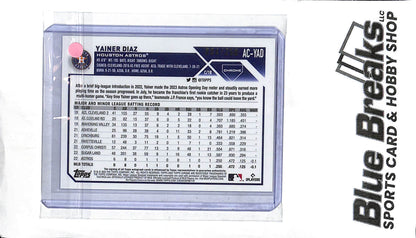 Yainer Diaz AC-YAD - 2023 Topps Chrome - RC Auto - Purple 004/250 - Baseball - Astros