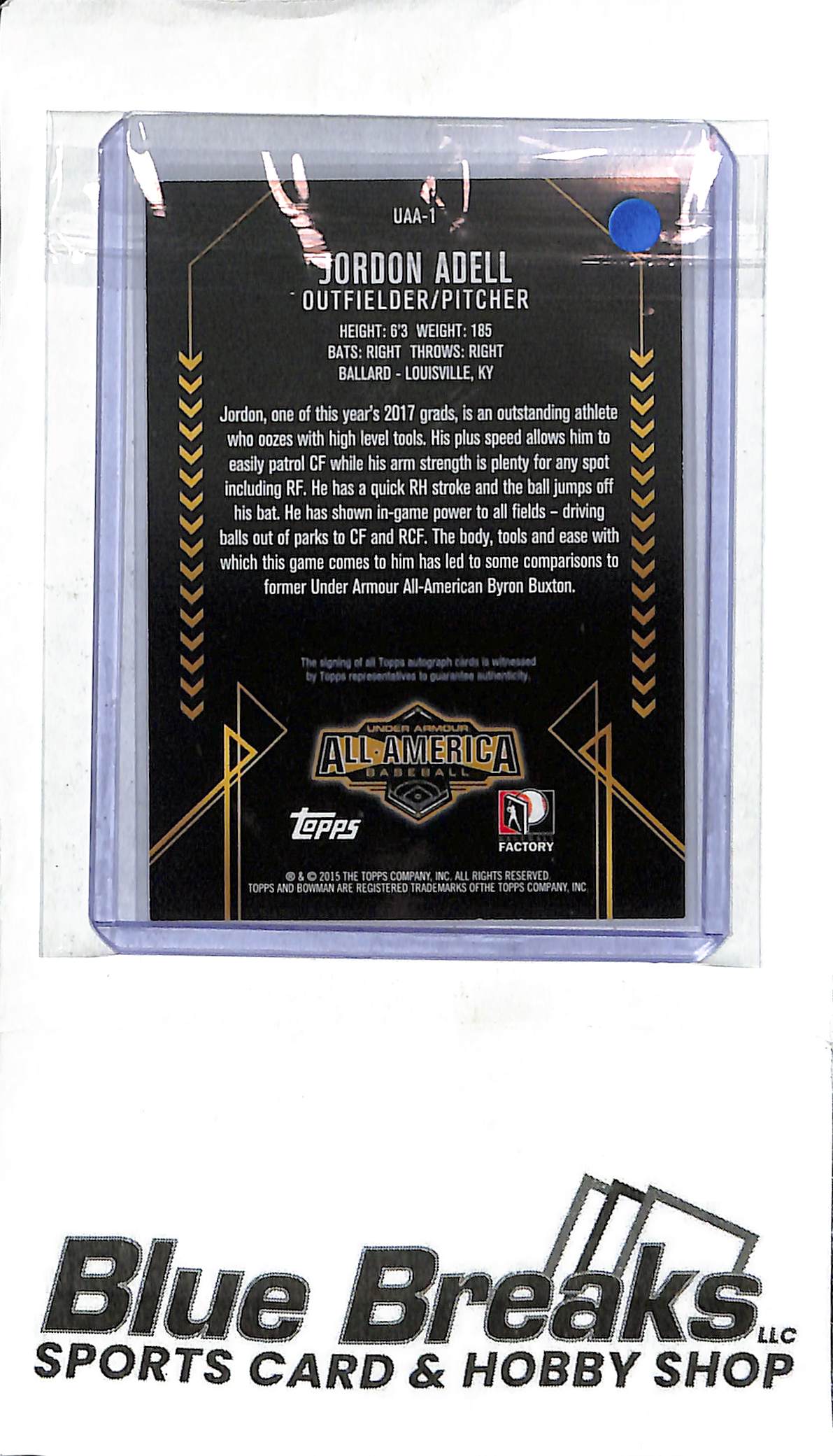 Jordon Adell UAA-1 - 2015 Bowman - Under Armour All-American Autograph - 175/199 - Baseball