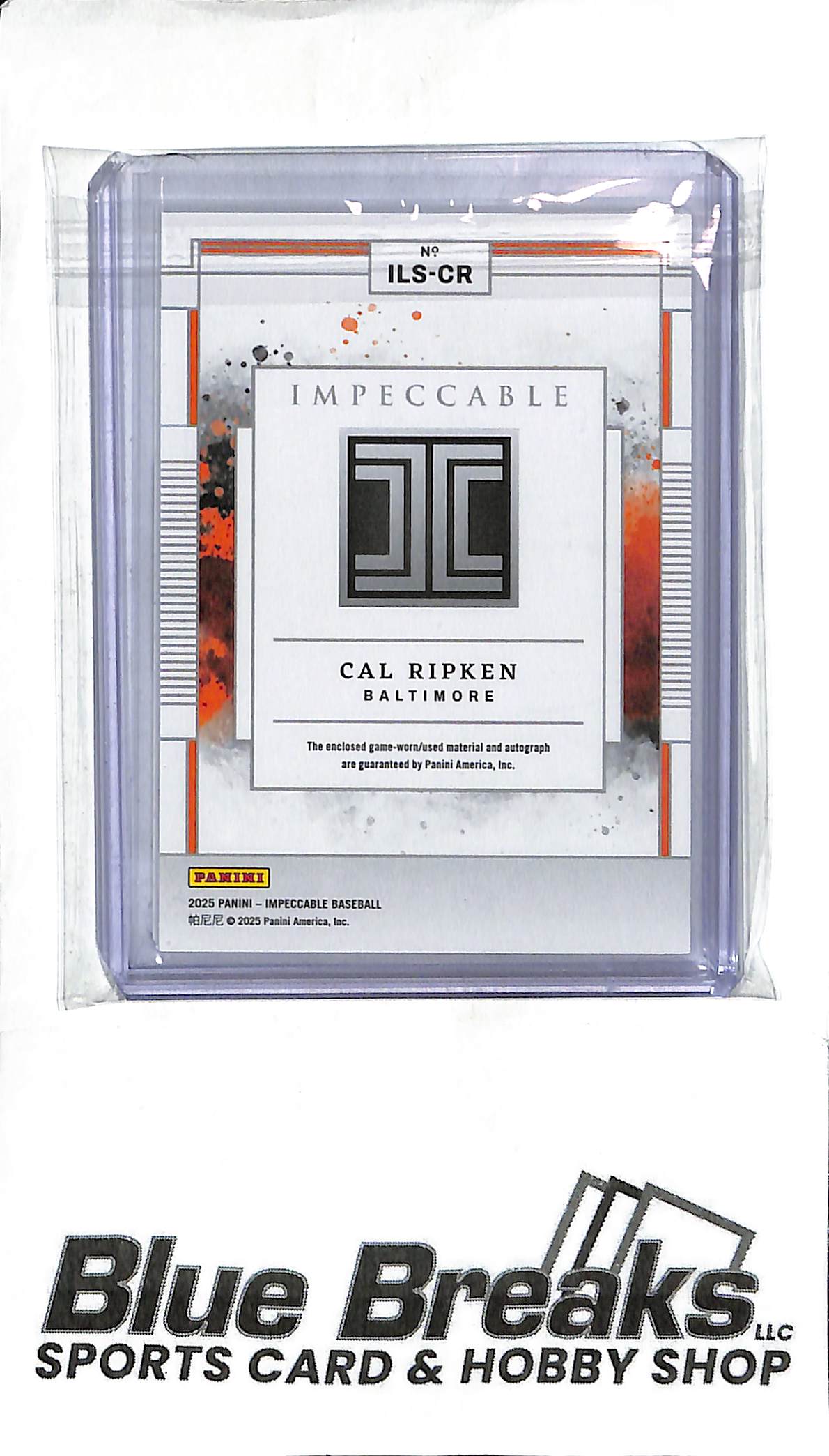 Cal Ripken Jr. ILS-CR - 2025 Panini Impeccable - Lumber Signature - 17/25 - Baseball - Orioles