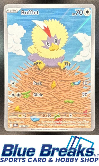 2025 Pokemon Black Bolt Rufflet #154/086 Illustration Rare