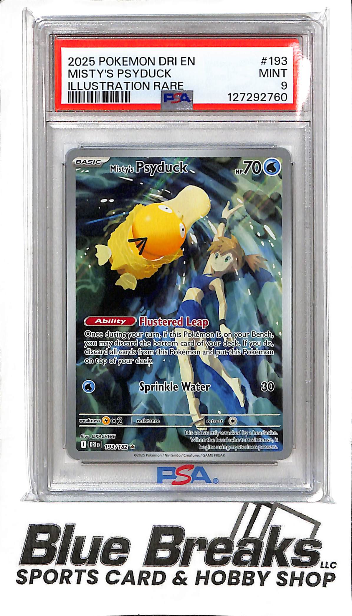 Misty's Psyduck 193 - Illustration Rare - Destined Rivals - PSA 9 - Pokémon