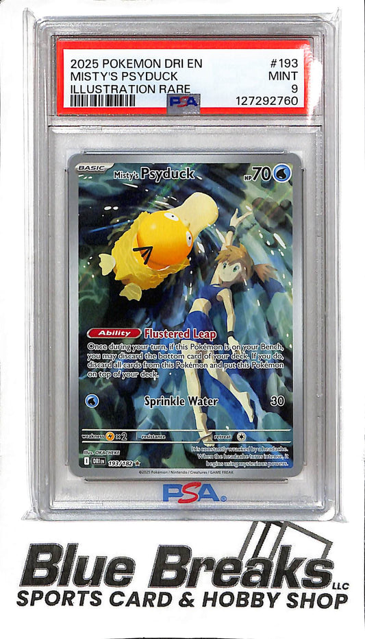 Misty's Psyduck 193 - Illustration Rare - Destined Rivals - PSA 9 - Pokémon