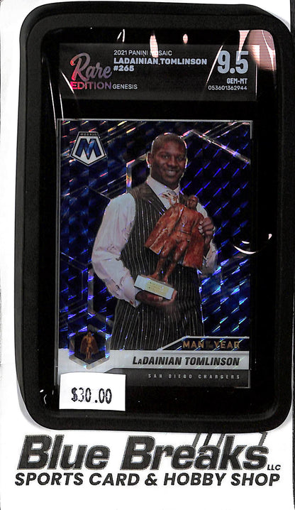 Ladainian Tomlinson 265 - 2021 Panini Mosaic - Man of the Year - Genesis SP - Rare Edition 9.5 - Football - Chargers