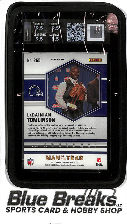 Ladainian Tomlinson 265 - 2021 Panini Mosaic - Man of the Year - Genesis SP - Rare Edition 9.5 - Football - Chargers