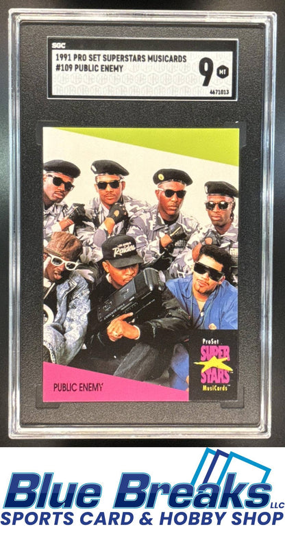 1991 Pro Set SuperStars MusiCards UK Edition Public Enemy [RC] #109 SGC 9