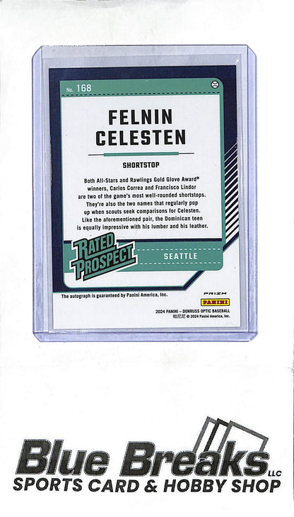 2024 Panini - Donruss Optic - holo - Felnin Celesten - auto - #168 - baseball - Mariners