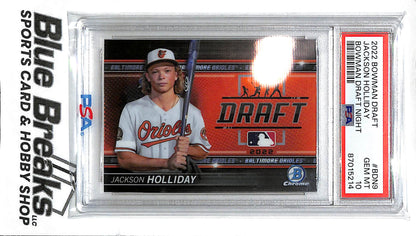 2022 Bowman Chrome Draft - Bowman Draft Night- Jackson Holliday - #BDN-9 - PSA 10 - baseball - Orioles