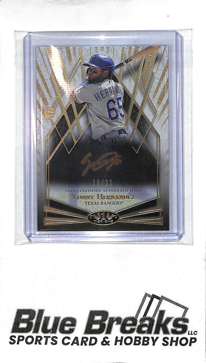 2022 Topps - Tier One - Break Out - Yonny Hernandez - auto - 16/25 - RC - #BOA-YHE - baseball - Rangers