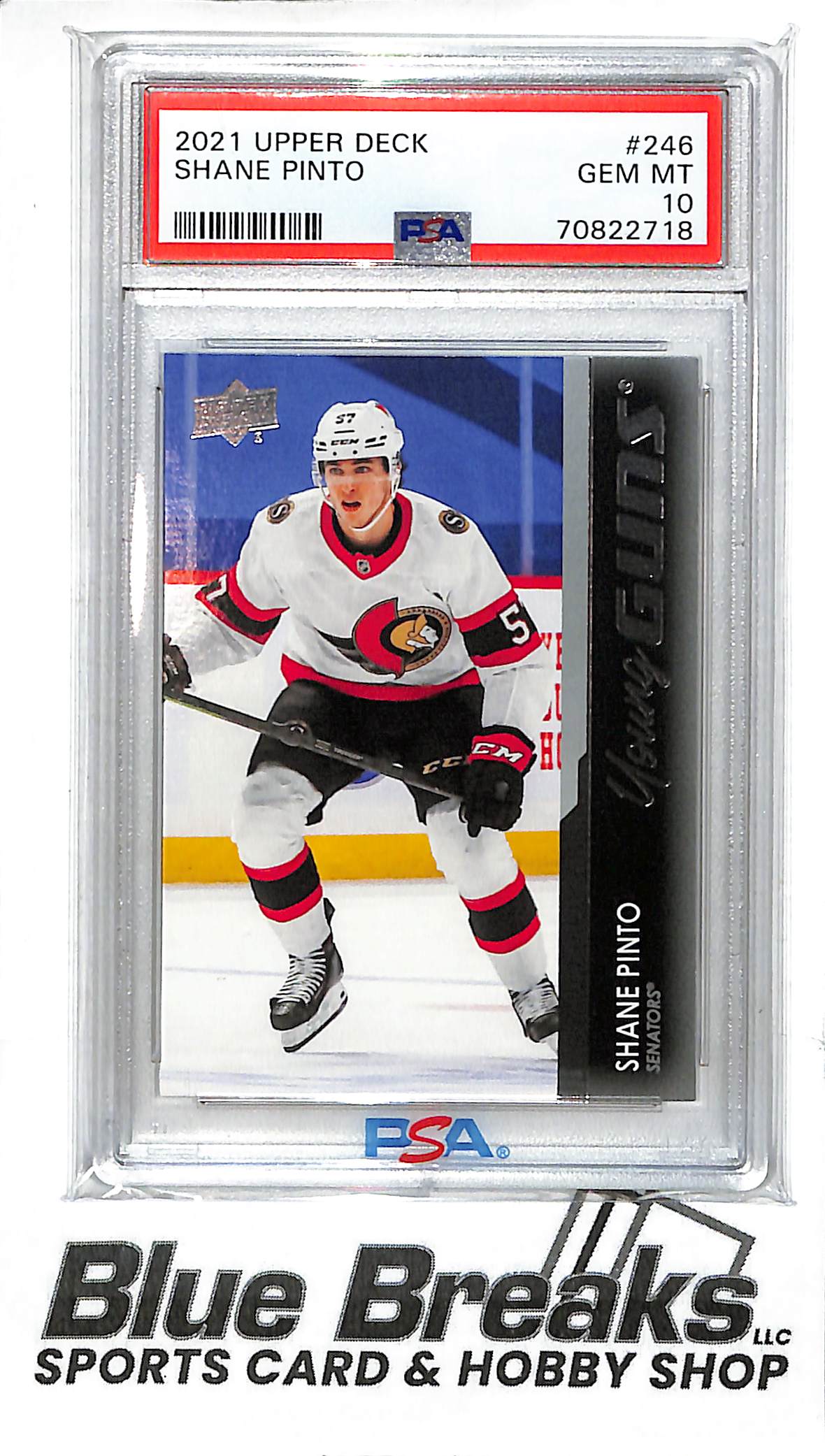 2021 Upper Deck - Young Guns - Shane Pinto - #246 - PSA 10 - hockey - Senators