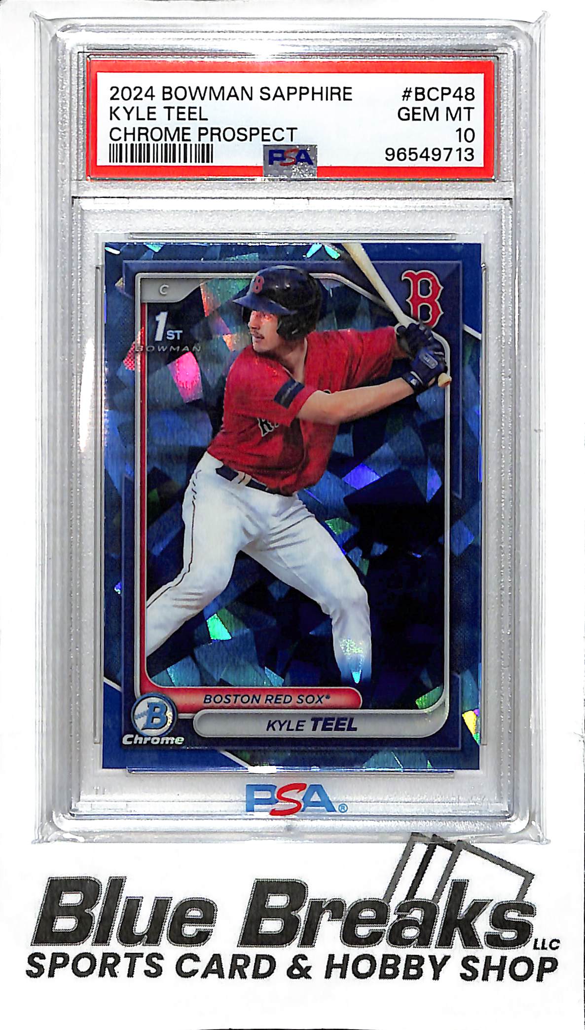 2024 Bowman Chrome - 1st Bowman - Sapphire - Prospect - Kyle Teel - #BCP-48 - PSA 10 - baseball - Red Sox