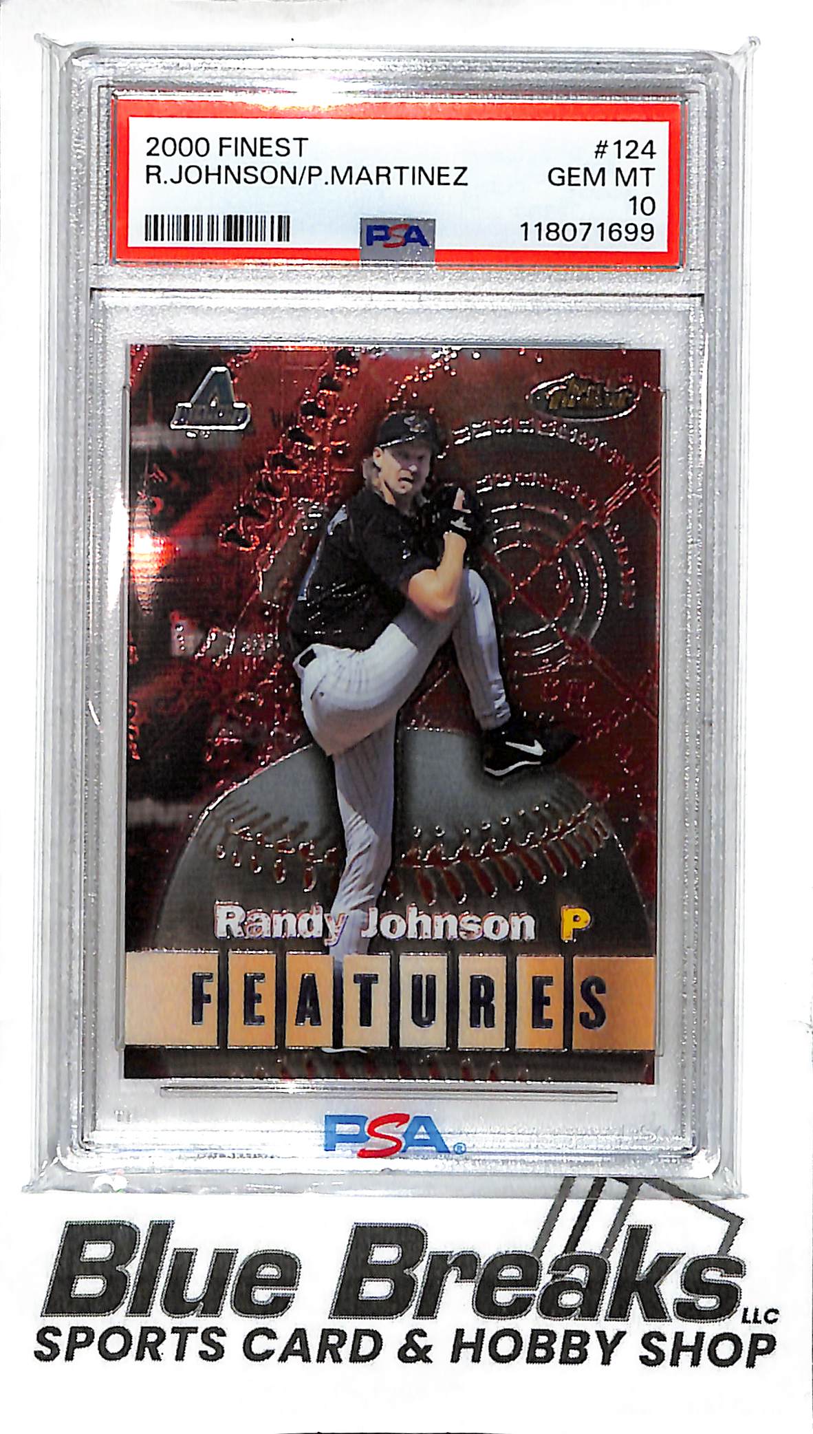 2000 Topps Finest - Features - Randy Johnson - Pedro Martinez - #124 - PSA 10 - baseball - Diamondbacks - Red Sox