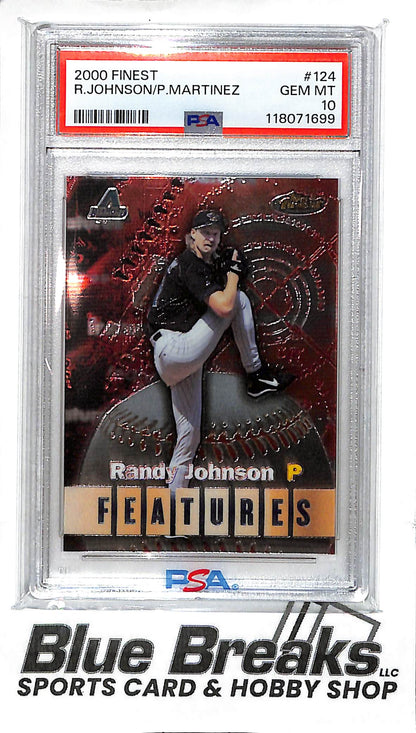2000 Topps Finest - Features - Randy Johnson - Pedro Martinez - #124 - PSA 10 - baseball - Diamondbacks - Red Sox