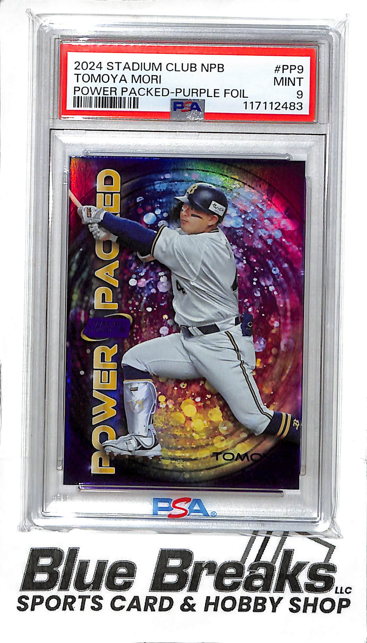 2024 Topps Stadium Club - NPB - Power Packed - Purple Foil - Tomoya Mori - 05/10 - #PP-9 - PSA 9 - baseball - Buffaloes