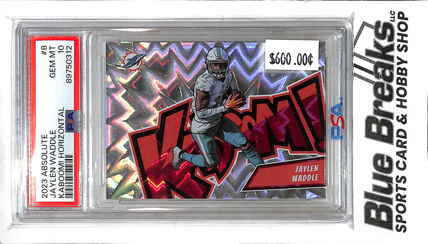 2023 Panini - Absolute - Kaboom! Horizontal - Jaylen Waddle - #8 - PSA 10 - football - Dolphins