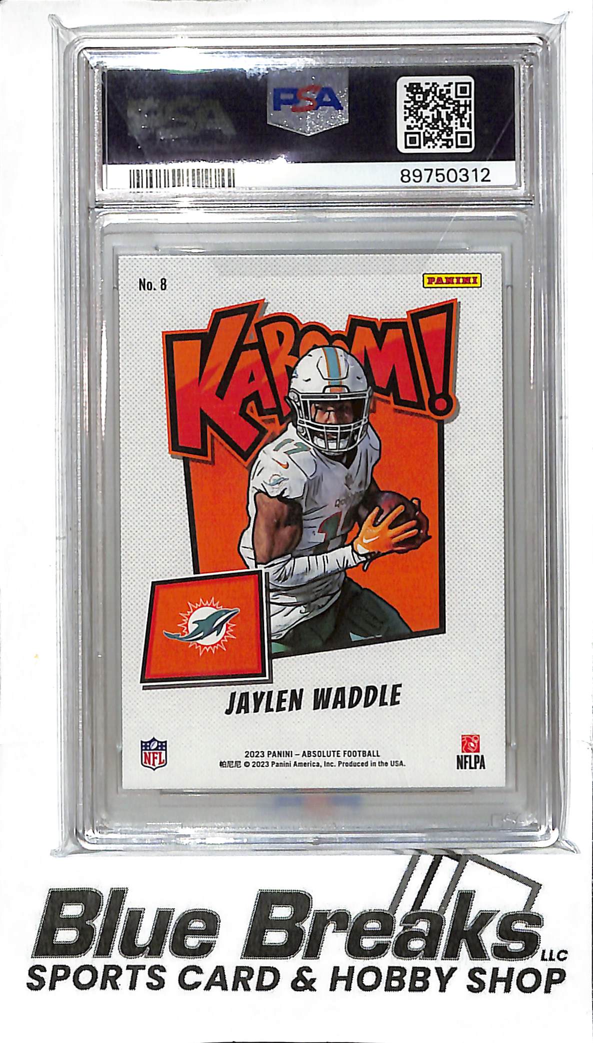 2023 Panini - Absolute - Kaboom! Horizontal - Jaylen Waddle - #8 - PSA 10 - football - Dolphins