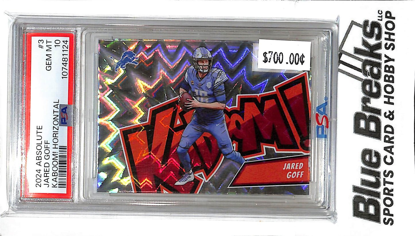 2024 Panini - Absolute - Kaboom! Horizontal - Jared Goff - #3 - PSA 10 - football - Lions