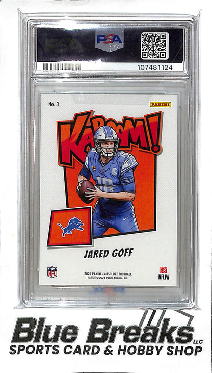 2024 Panini - Absolute - Kaboom! Horizontal - Jared Goff - #3 - PSA 10 - football - Lions