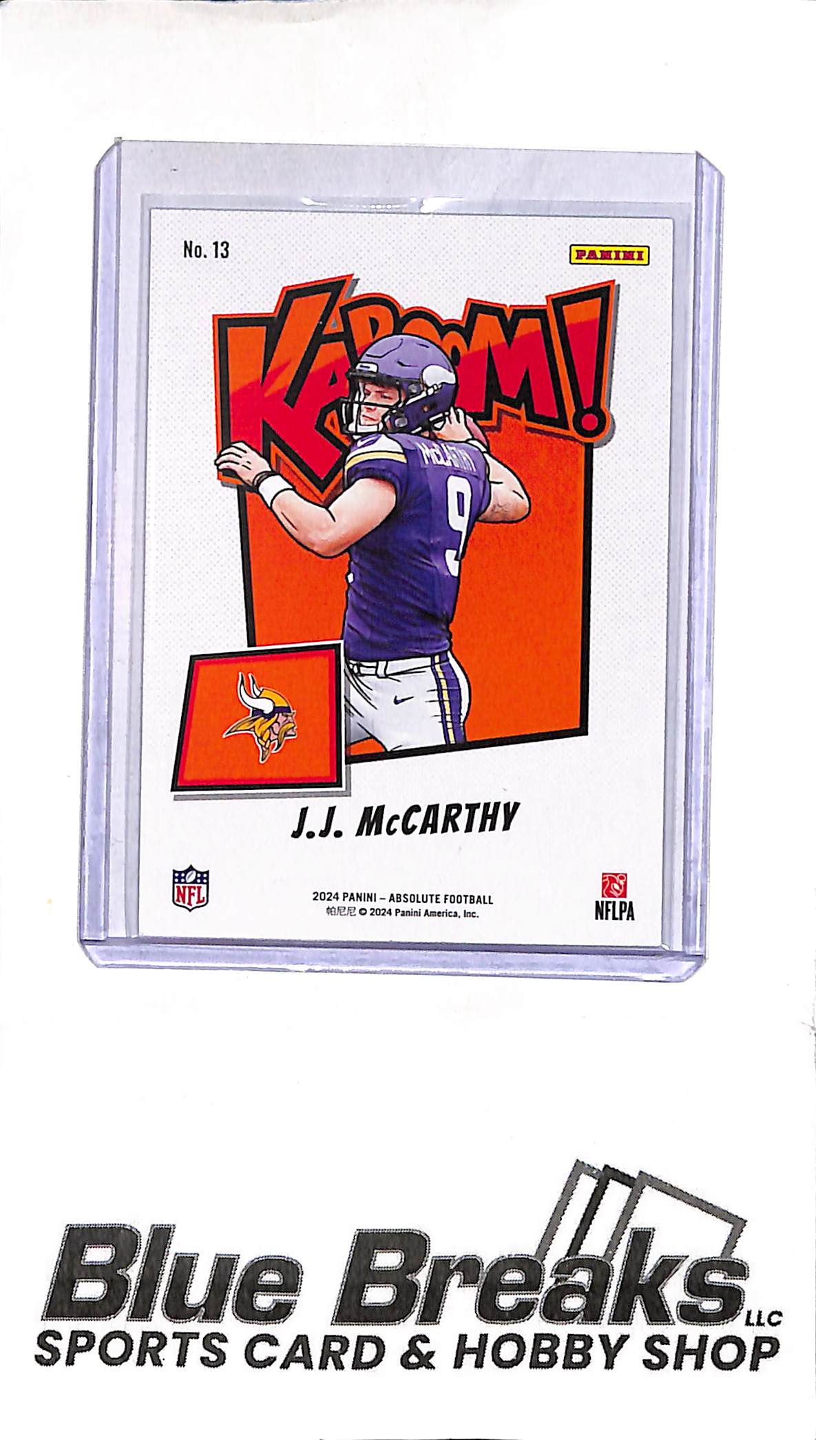 2024 Panini - Absolute - Kaboom! Horizontal - JJ McCarthy - RC - #13 - football - Vikings
