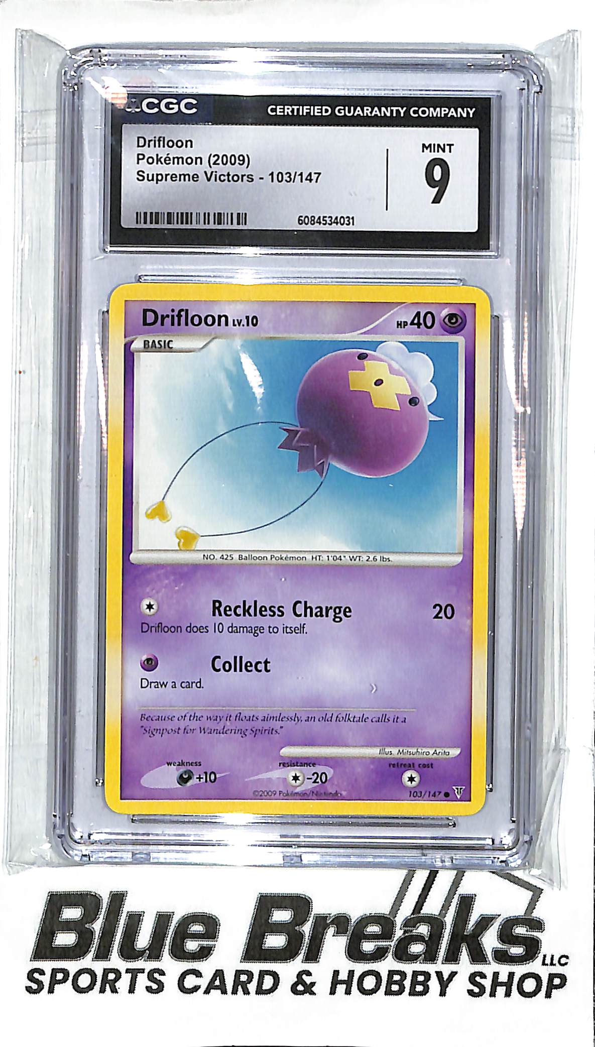2009 Pokémon - Supreme Victors - Drifloon - 103/147 - CGC 9