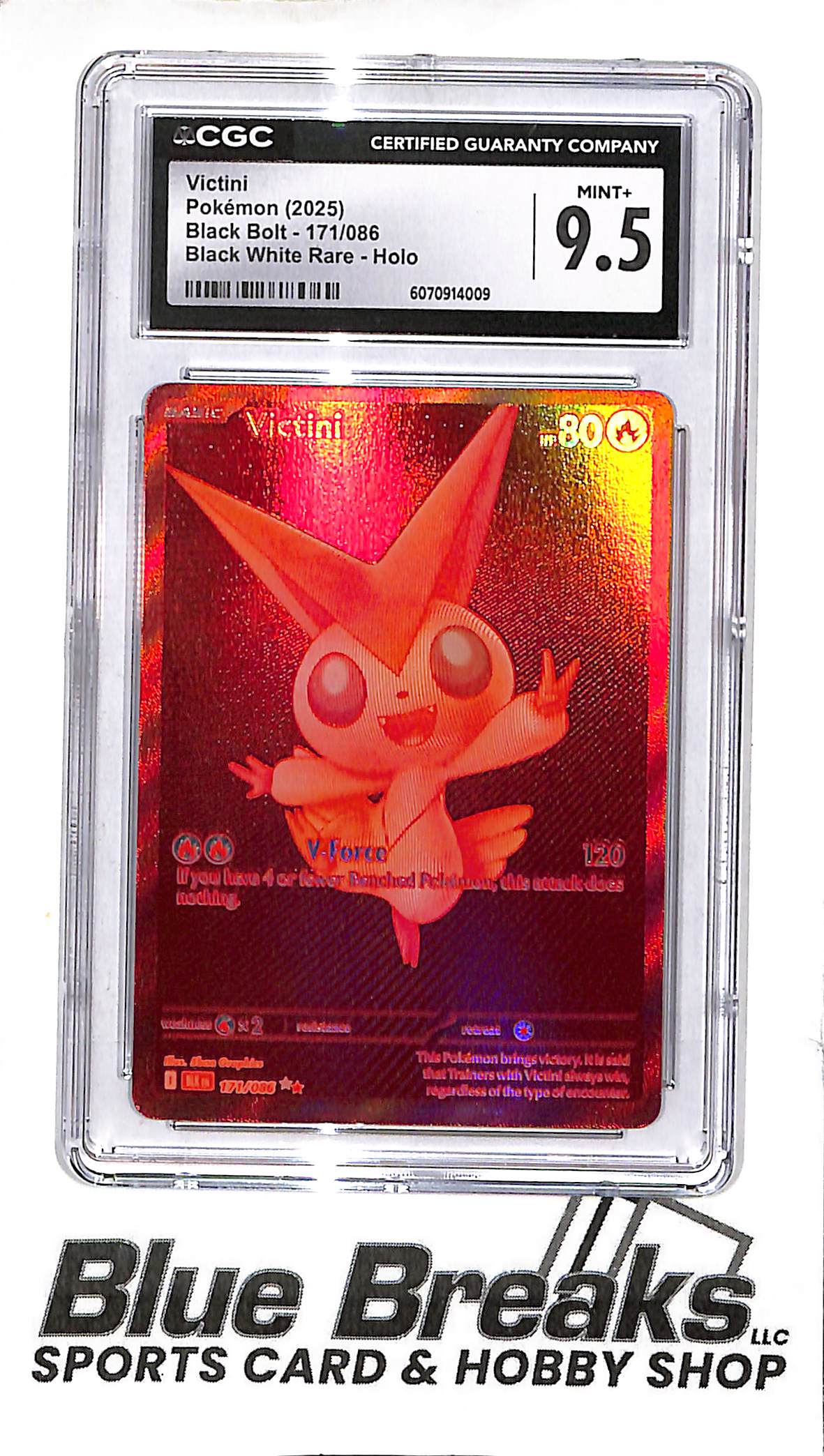 2025 Pokémon - Black White Rare Holo - Black Bolt - Victini - 171/086 - CGC 9.5