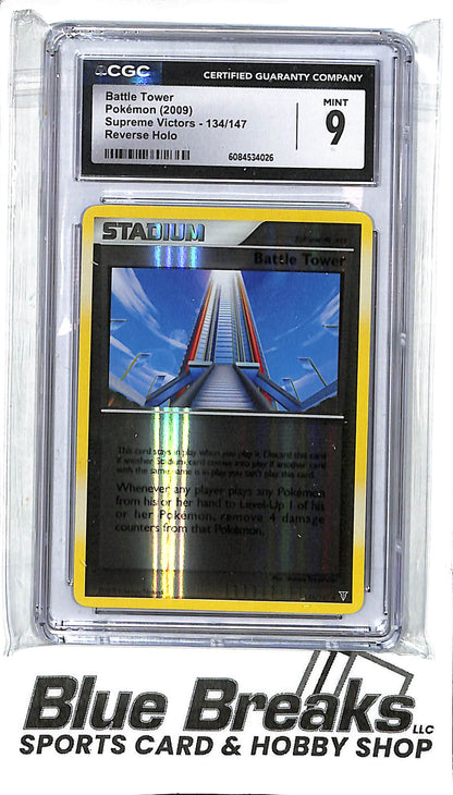 2009 Pokémon - Supreme Victors - Reverse Holo - Battle Tower - 134/147 - CGC 9