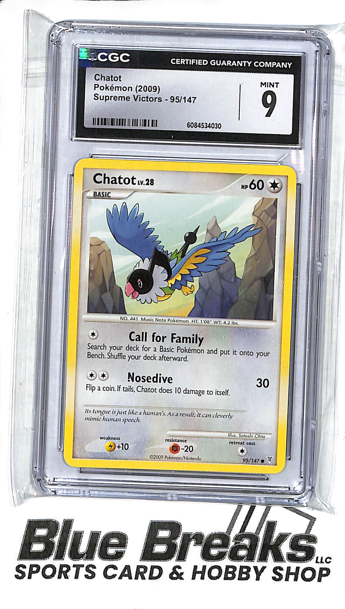 2009 Pokémon - Supreme Victors - Chatot - 95/147 - CGC 9