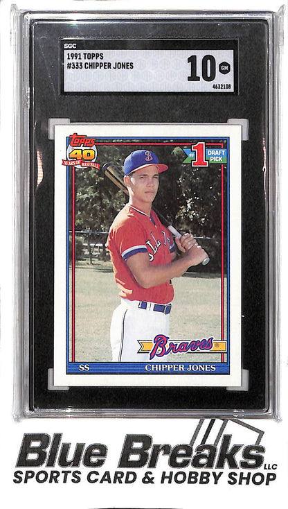 1991 Topps - Chipper Jones - #333 - SGC 10 - baseball - Braves