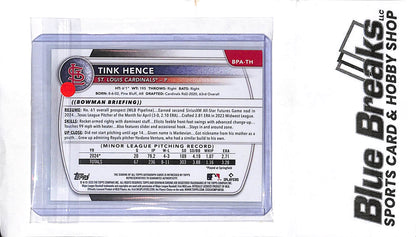 2025 Bowman - green - Tink Hence - auto - 29/99 - #BPA-TH - baseball - Cardinals
