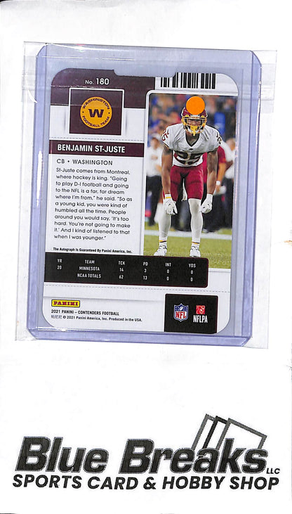 2021 Panini - Contenders - Rookie Ticket - Benjamin St-Juste - auto - 13/25 - RC - #180 - football - Commanders