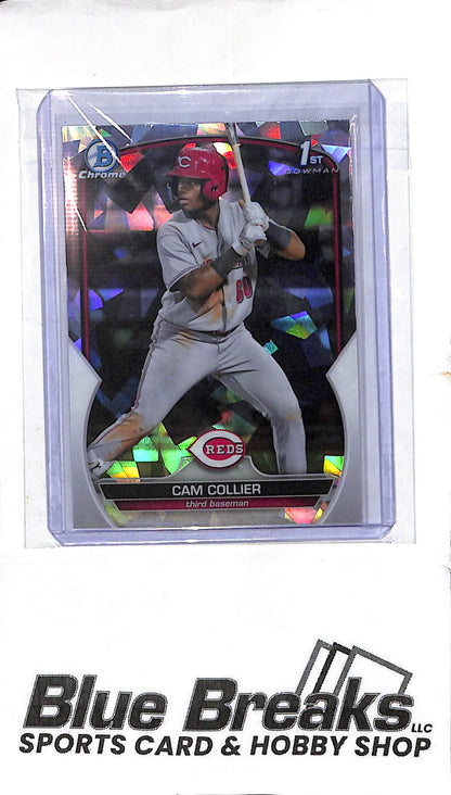 2023 Bowman Chrome - 1st Bowman - cracked ice - Cam Collier - #BCP-125 - baseball - Reds
