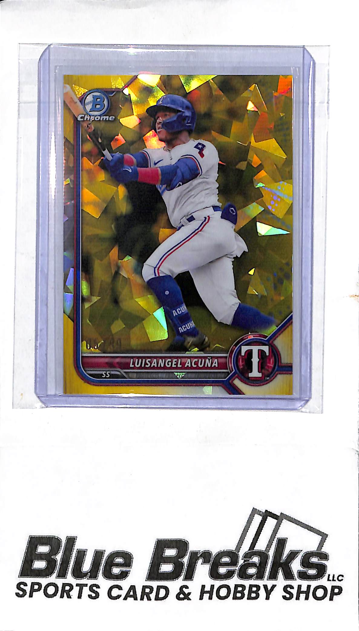 2022 Bowman Chrome - yellow sapphire - Luisangel Acuna - 05/99 - #BDC-159 - baseball - Rangers