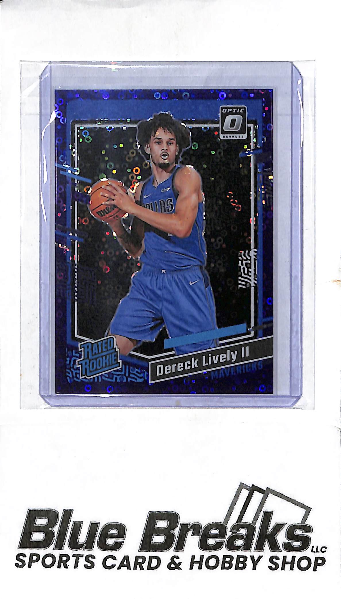 2023-24 Panini - Donruss Optic - fast break purple - Rated Rookie - Dereck Lively II - 57/99 - #245 - basketball - Mavericks