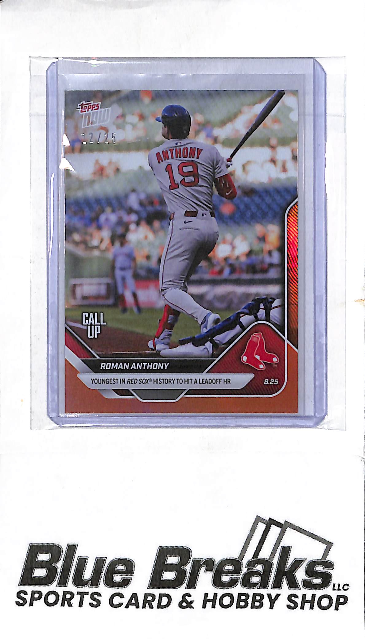 2025 Topps Now - Call Up - orange - Roman Anthony - 12/25 - baseball - Red Sox