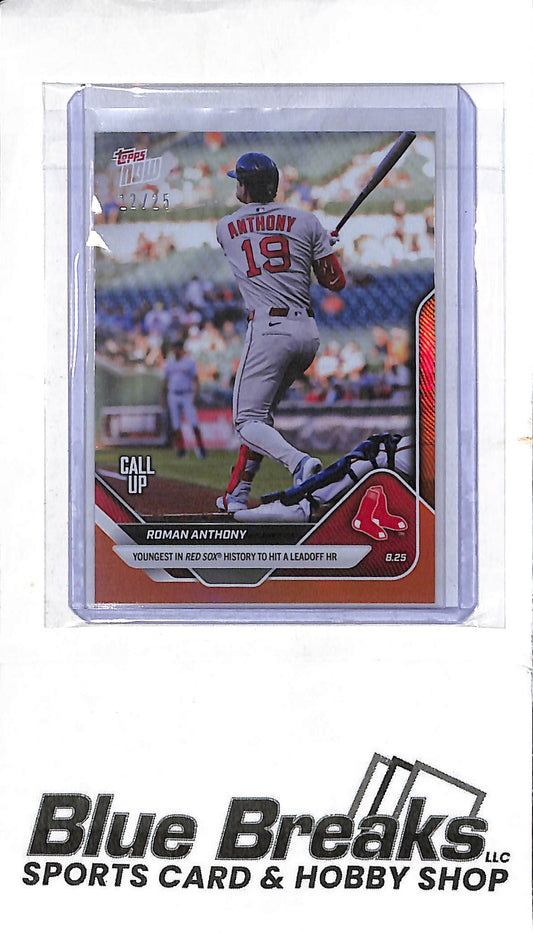 2025 Topps Now - Call Up - orange - Roman Anthony - 12/25 - baseball - Red Sox