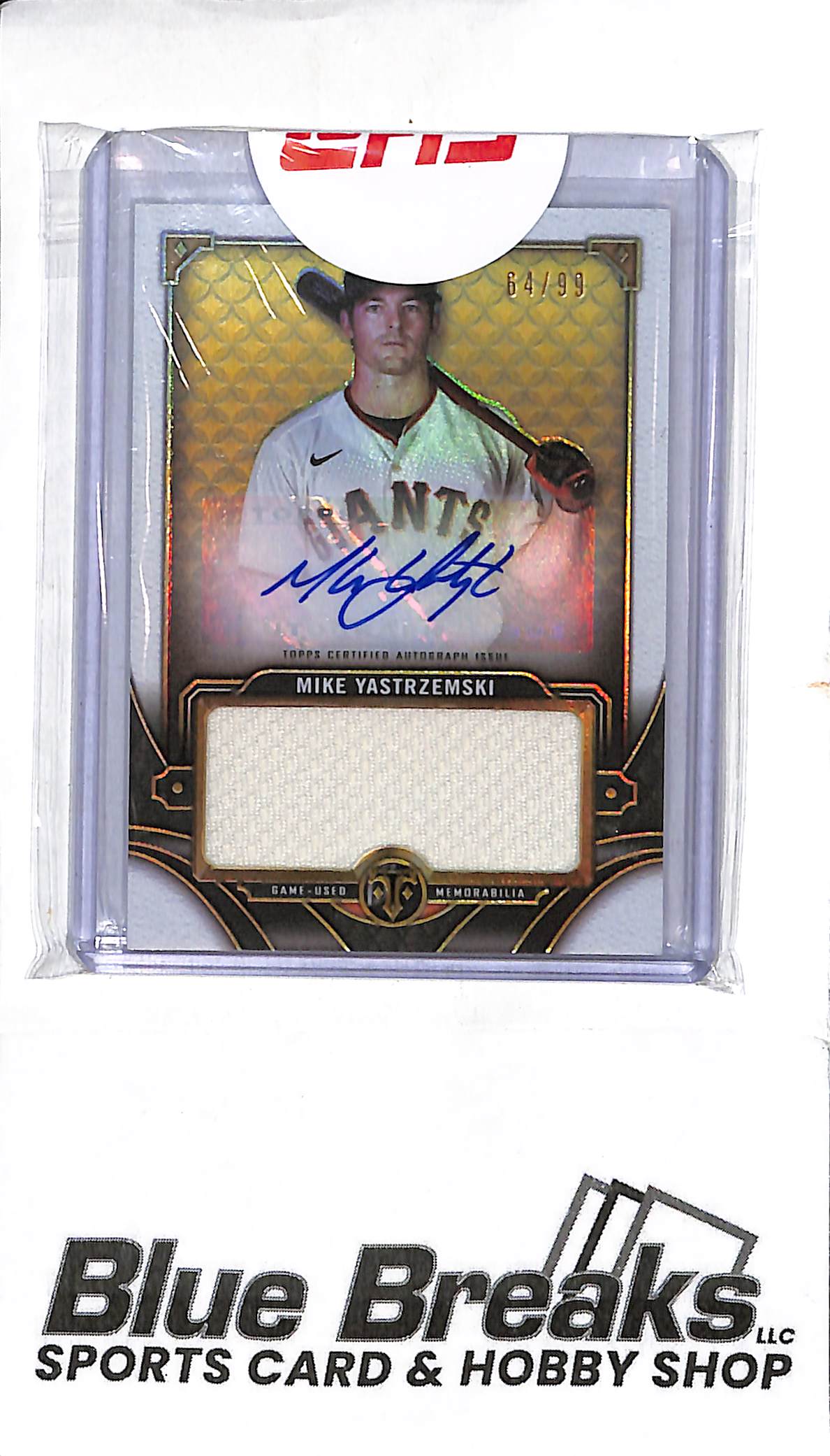 2022 Topps Triple Threads - Mike Yastrzemski - relic - auto - 64/99 - #ASJR-MY - baseball - Giants