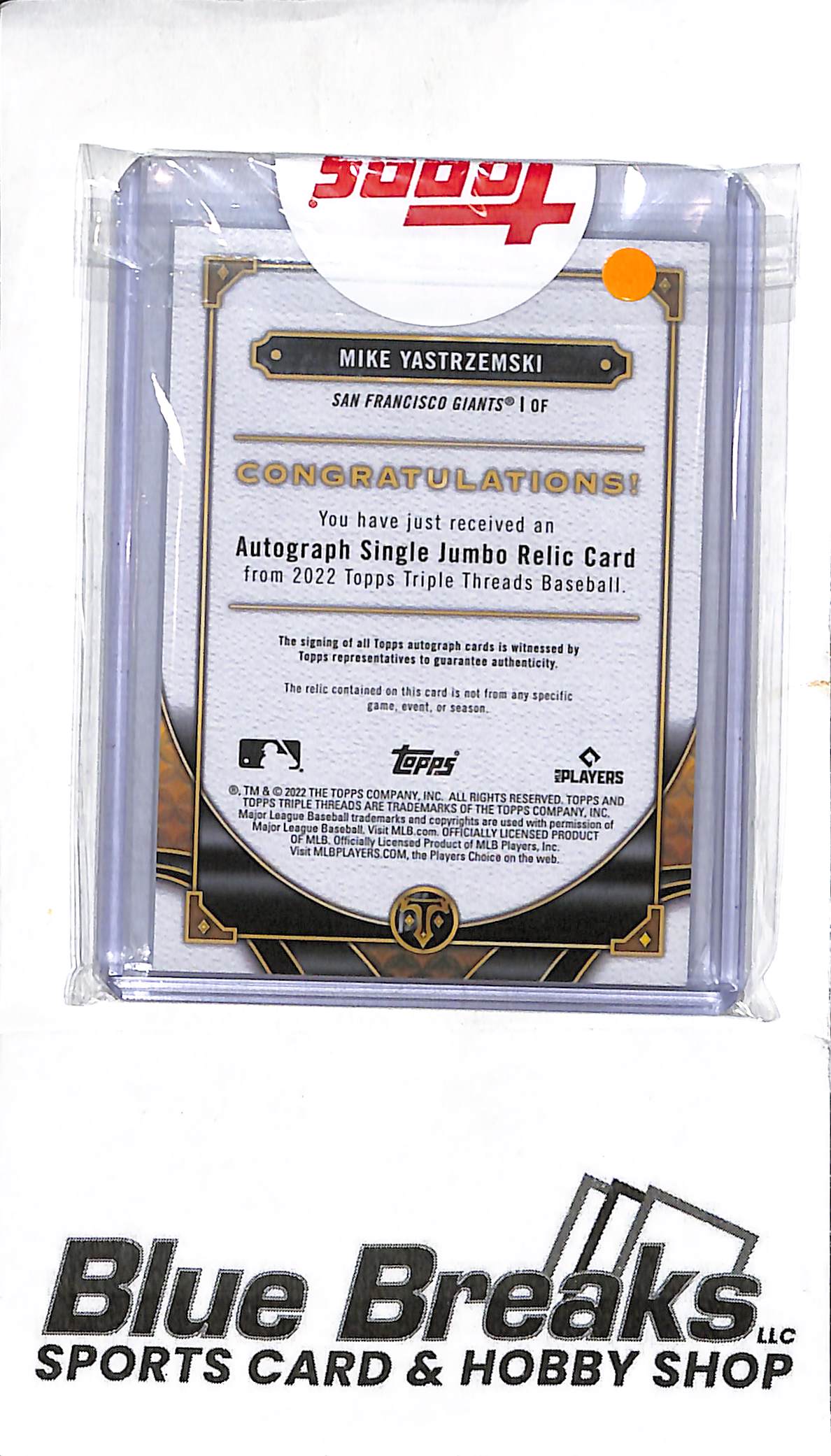 2022 Topps Triple Threads - Mike Yastrzemski - relic - auto - 64/99 - #ASJR-MY - baseball - Giants