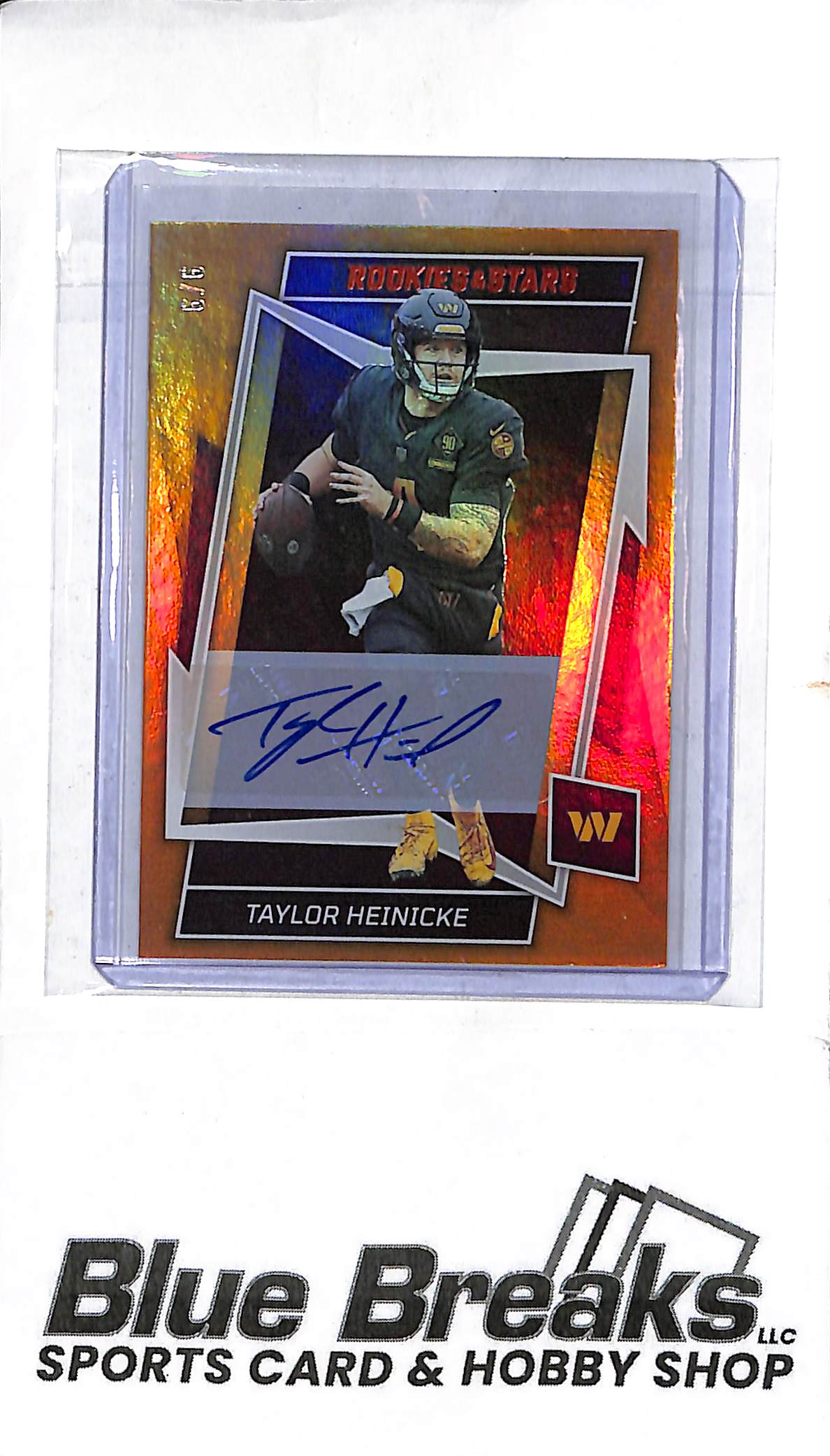 2022 Panini - Rookies & Stars - orange parallel - Taylor Heinicke - auto - 9/9 - #98 - football - Commanders