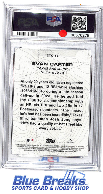 2024 Topps - City to City - Evan Carter - RC - #CTC-16 - PSA 10 - baseball - Rangers