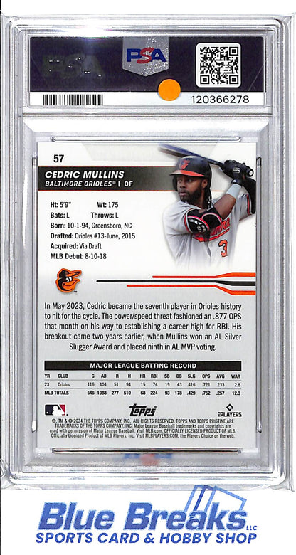 2024 Topps Pristine - Pink Refractor - Cedric Mullins - 03/15 - #57 - PSA 10 - baseball - Orioles