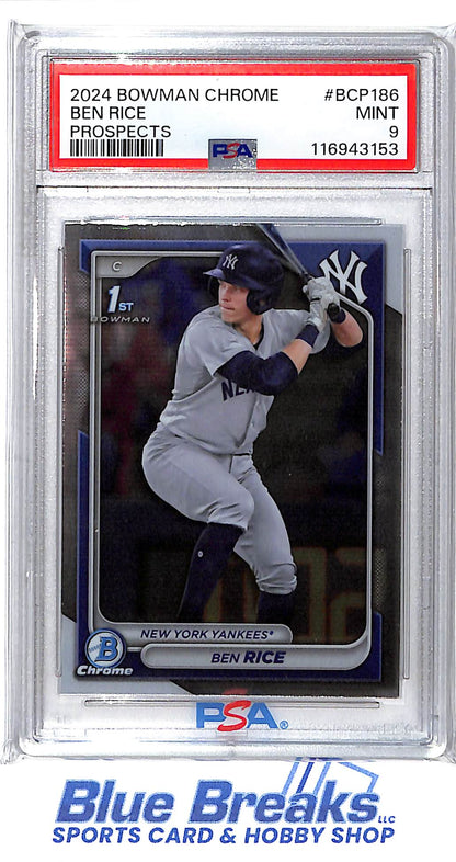2024 Bowman Chrome - 1st Bowman - Prospects - Ben Rice - #BCP-186 - PSA 9 - baseball - Yankees