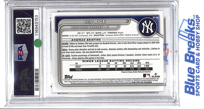 2024 Bowman Chrome - 1st Bowman - Prospects - Ben Rice - #BCP-186 - PSA 9 - baseball - Yankees