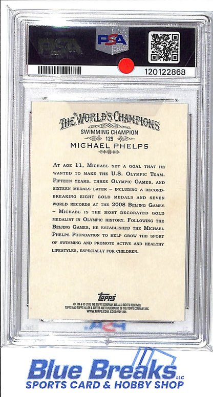 2012 Topps - Allen & Ginter - Michael Phelps - #129 - PSA 8 - swimming - Olympics