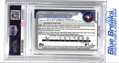 2024 Bowman - 1st Bowman - Chrome Prospects - Speckle Refractor - Arjun Nimmala - 170/299 - #BCP-142 - PSA 9 - baseball - Blue Jays
