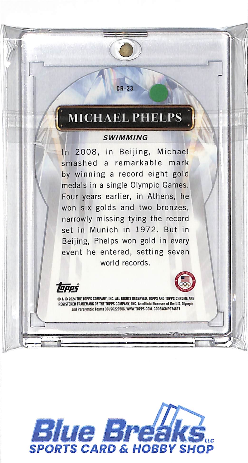 2024 Topps Chrome - die-cut - Michael Phelps - #CR-23 - swimming - Olympics