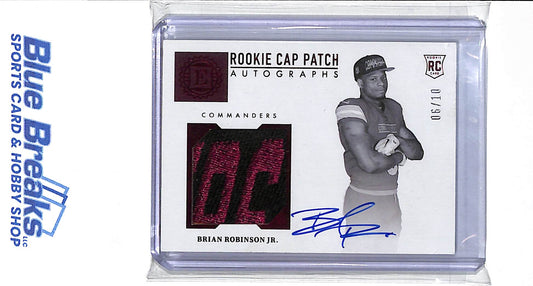 2022 Panini - Encased - Rookie Cap Patch Autos - Brian Robinson Jr - 06/10 - #146 - football - Commanders