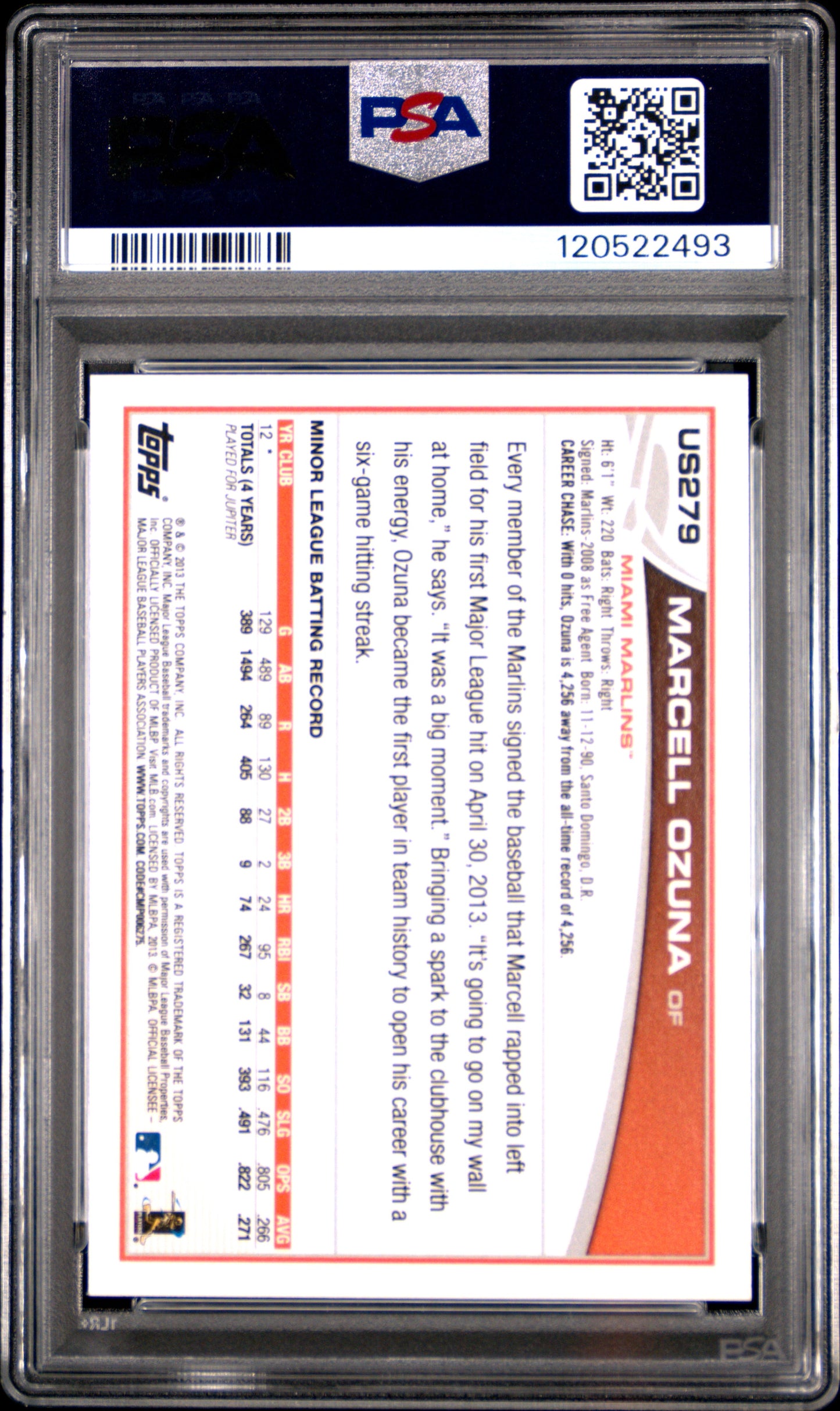 2013 Topps - Update - Marcell Ozuna - RC - #US279 - PSA 9 - baseball - Marlins