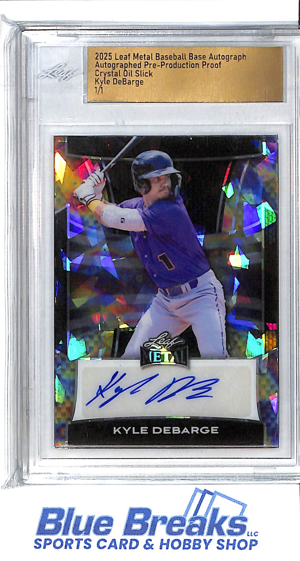 2025 Leaf - Metal - Crystal Oil Slick - Pre-Production Proof - Kyle DeBarge - auto - 1/1 - baseball - Twins