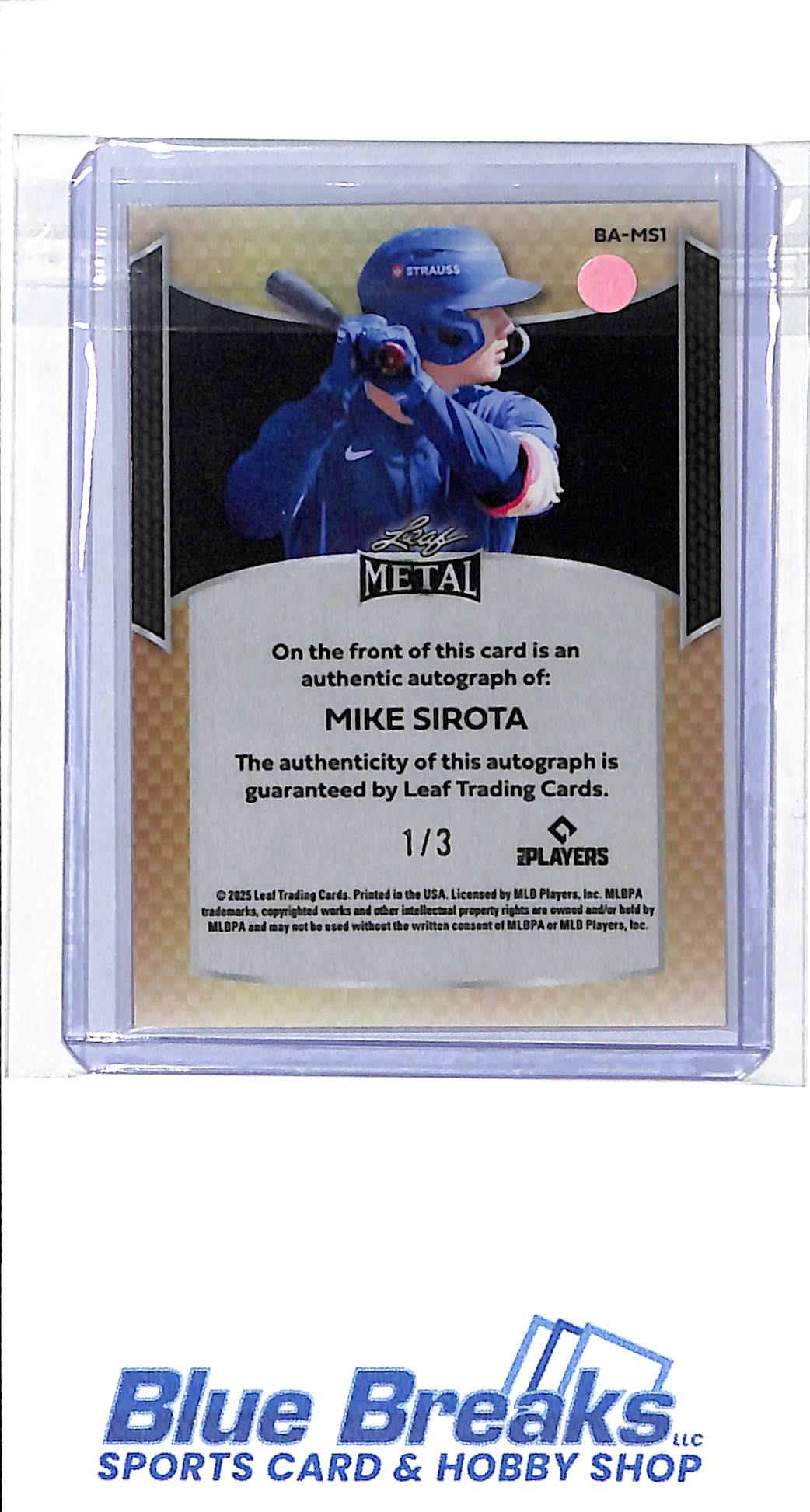 2025 Leaf - Metal - red - Mike Sirota - auto - 1/3 - #BA-MS1 - baseball - Dodgers