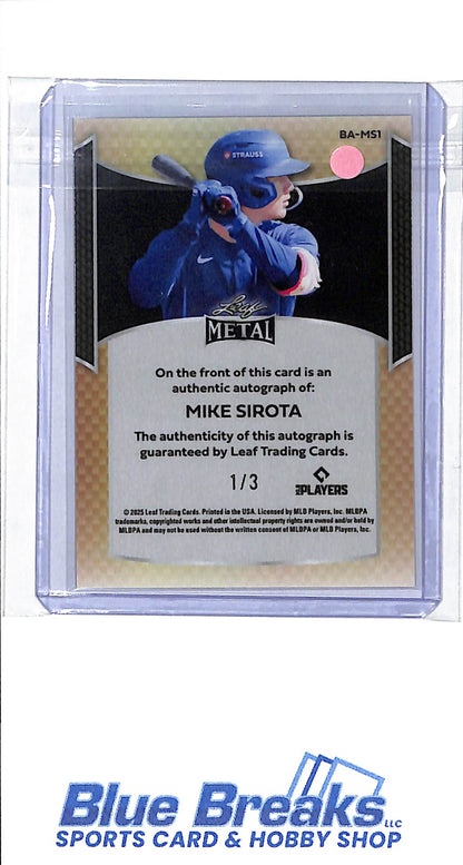 2025 Leaf - Metal - red - Mike Sirota - auto - 1/3 - #BA-MS1 - baseball - Dodgers